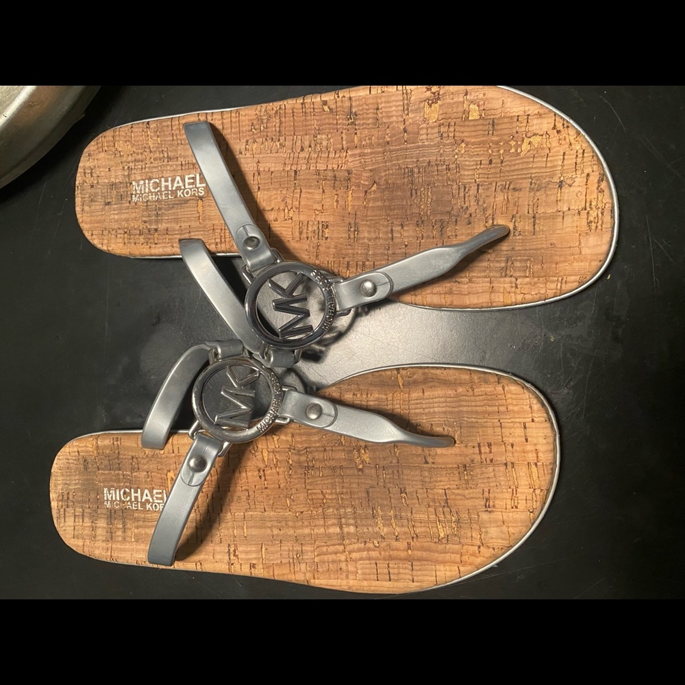 Gently used Michael Kors silver sandals